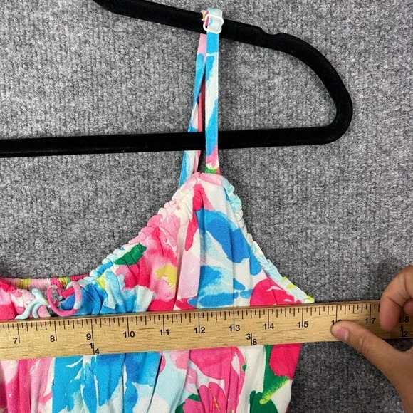 NEW Old Navy Midi Dress Womens Medium Multi Color New Floral Smocked Strappy - Picture 4 of 9